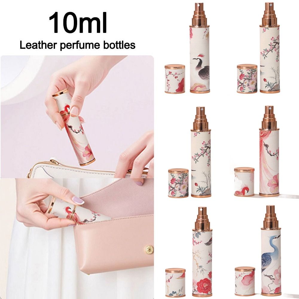Perfume Fragrance Mist - ポータブル PU レザー香水瓶フェニックス 10 ミリリットルスプレーボトル漏れ防止空の超微細ミストフレグランス容器女性のための