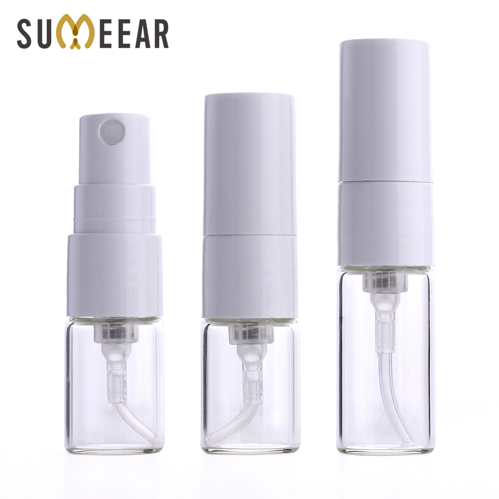 Perfume Fragrance Liquid - 100 ピース/ロット 1 ミリリットル 2 ミリリットルミニ香水瓶白スプレー詰め替え空ボトル化粧品容器ポータブル香水アトマイザー