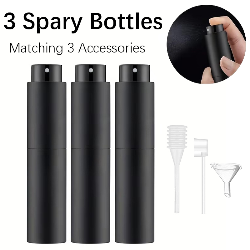 Perfume Fragrance Liquid - 3 旅行用 10ml 香水スプレーボトルセット、詰め替え可能なコロン容器、空のスプレーディスペンサー
