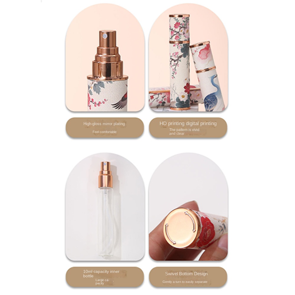 ポータブル PU レザー香水瓶フェニックス 10 ミリリット - Perfume Fragrance Mist のレビューと価格