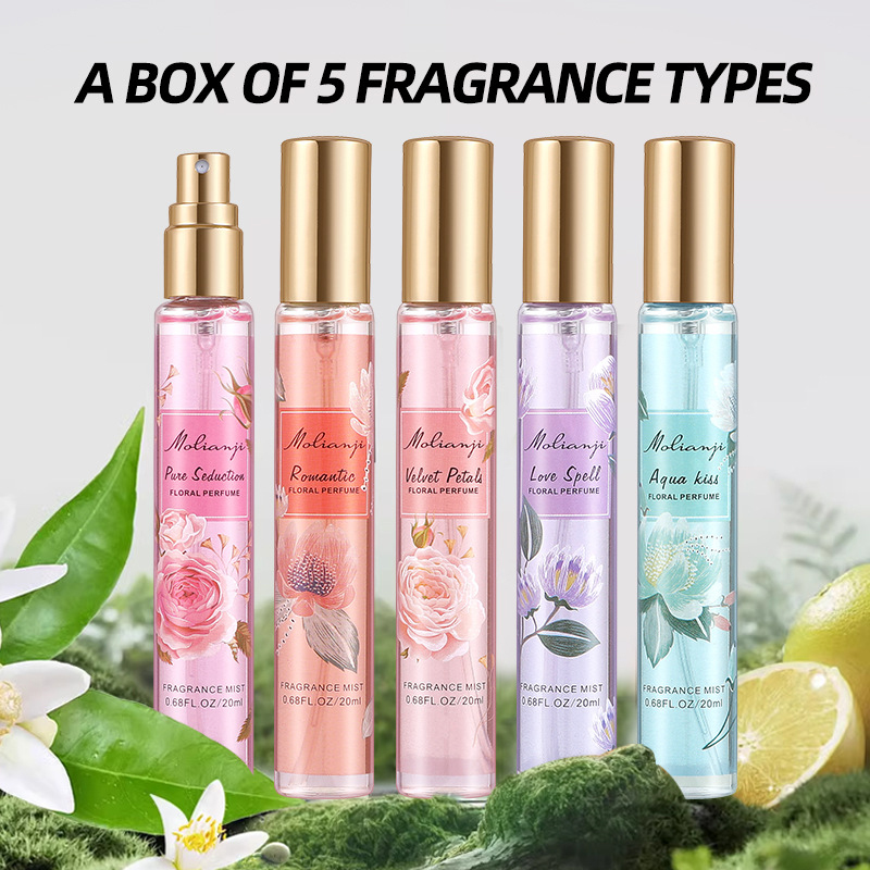 女性用香水ギフトセット5個入り - 長持ちするフローラル・フ - Perfume Fragrance Mist のレビューと価格