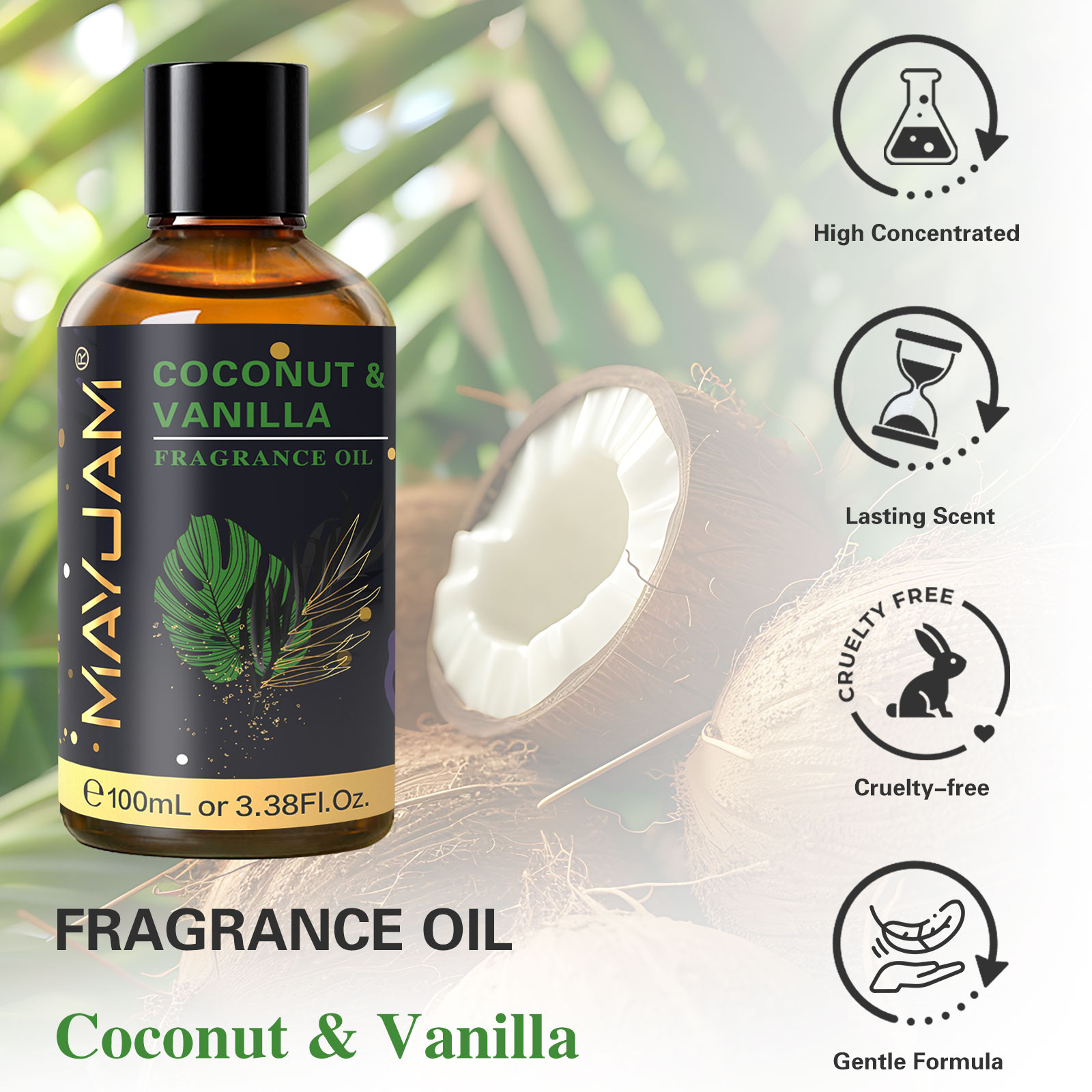 MAYJAM ココナッツバニラシーブリーズフレグランスオイル - Amber Musk Oil のレビューと価格