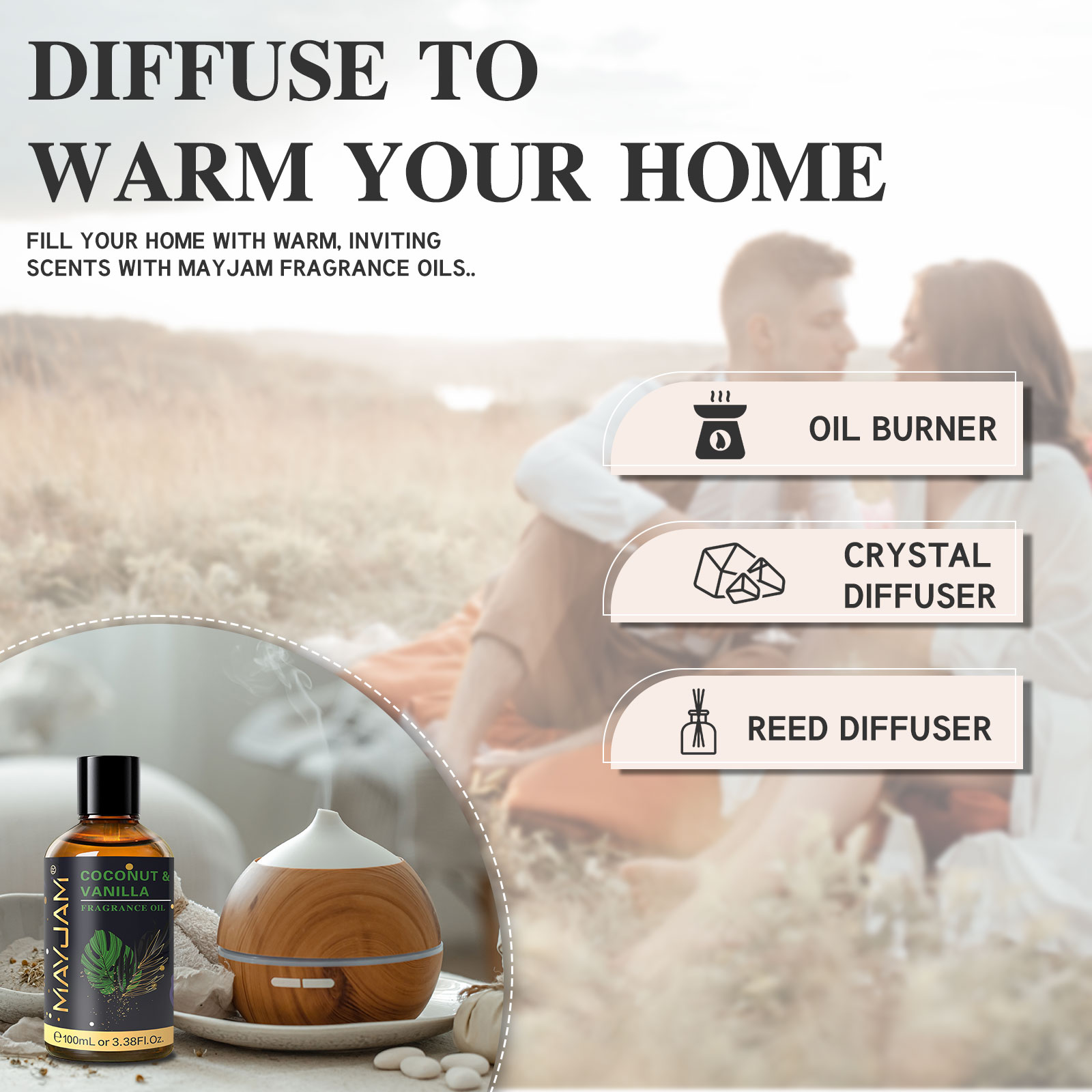 MAYJAM ココナッツバニラシーブリーズフレグランスオイル - Amber Musk Oil のレビューと価格